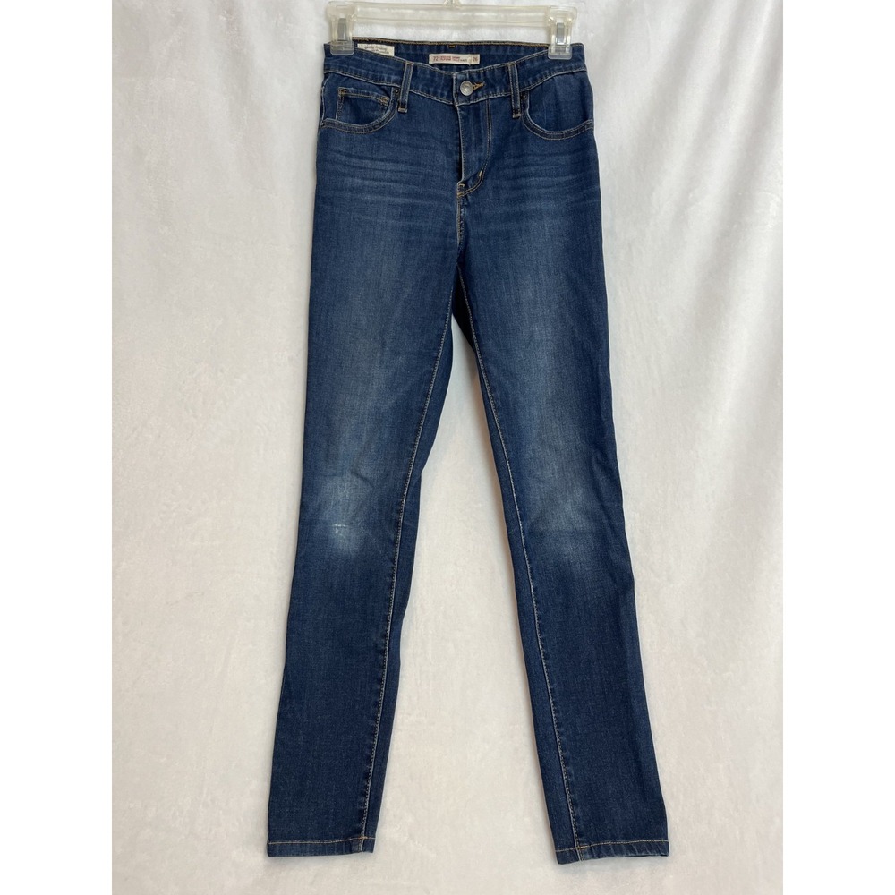 Levis 721 High Rise Skinny Womens 26x30 Medium Wash Mid Blue Stretch Denim Jeans